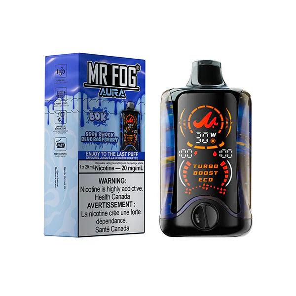 Mr. Fog aura sour shock blue raspberry 60K