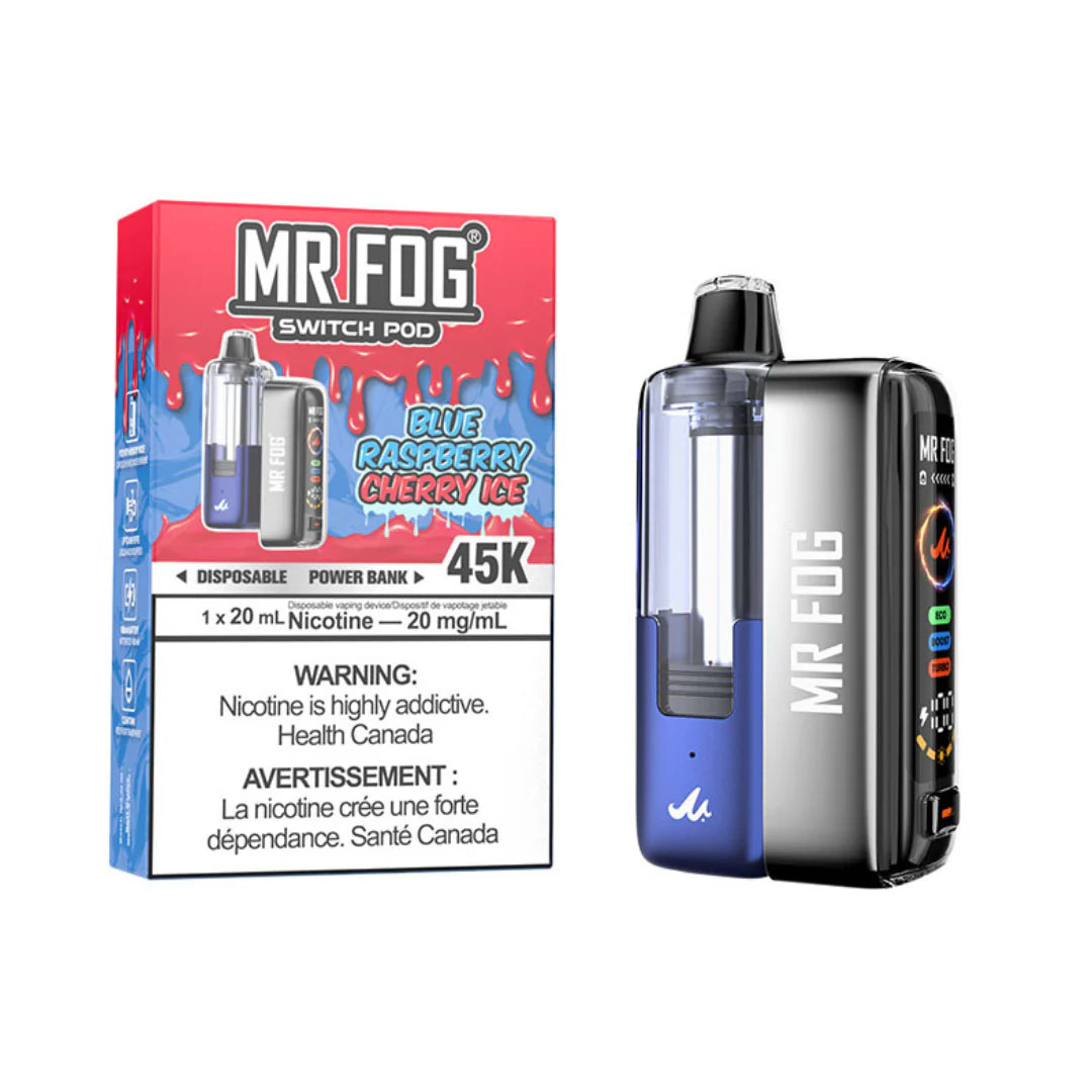 Mr. Fog switch pod Blue Raspberry Cherry Ice 45K included battery