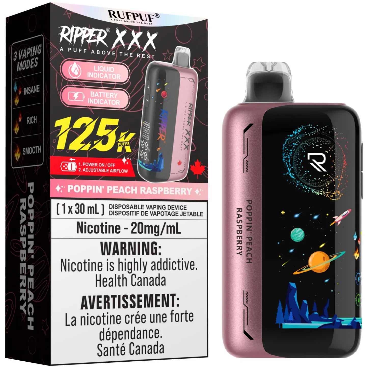 Ripper XXX 125K Poppin Peach Raspberry